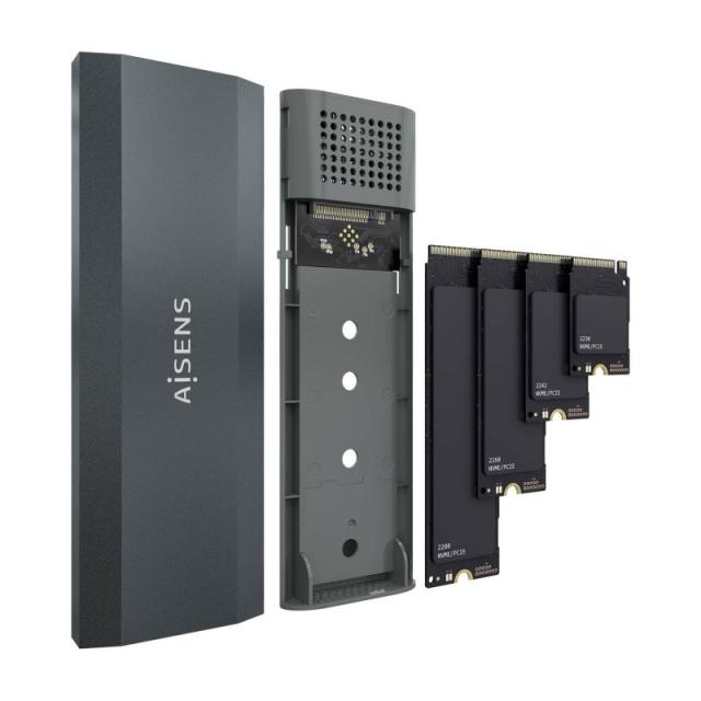 AISENS - Caja Externa M.2 (NGFF) ASM2-029GR NVMe a USB3.2 Gen2, Gris