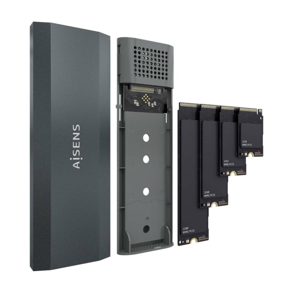 AISENS - Caja Externa M.2 (NGFF) ASM2-029GR NVMe a USB3.2 Gen2, Gris
