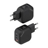 AISENS - Cargador GaN 65W, 2xUSB-C PD3.0 QC4.0, 1xUSB-A QC3.0, Negro - ASCH-65W3P027-BK