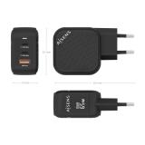 AISENS - Cargador GaN 65W, 2xUSB-C PD3.0 QC4.0, 1xUSB-A QC3.0, Negro - ASCH-65W3P027-BK