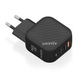 AISENS - Cargador GaN 65W, 2xUSB-C PD3.0 QC4.0, 1xUSB-A QC3.0, Negro - ASCH-65W3P027-BK