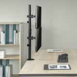 AISENS - Soporte de mesa eco giratorio e inclinable para 2 Monitor/TV 9kg de 17-32, Negro