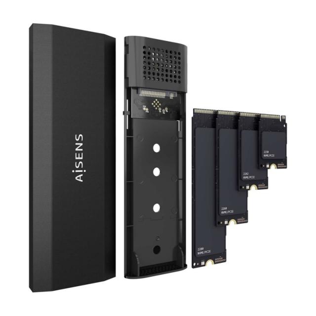 AISENS - Caja Externa M.2 (NGFF) ASM2-028B NVMe a USB3.2 Gen2, Negra