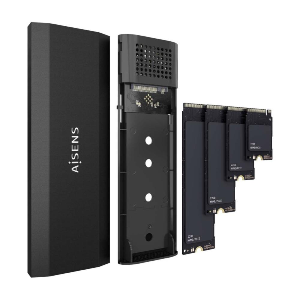AISENS - Caja Externa M.2 (NGFF) ASM2-028B NVMe a USB3.2 Gen2, Negra
