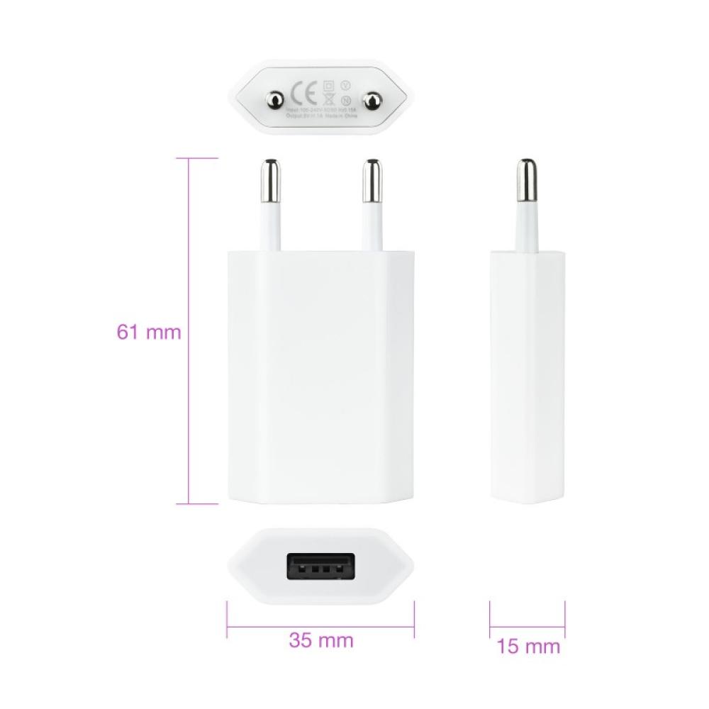 Nanocable - MINI CARGADOR USB PARA IPOD IPHONE,5V-1A, BLANCO