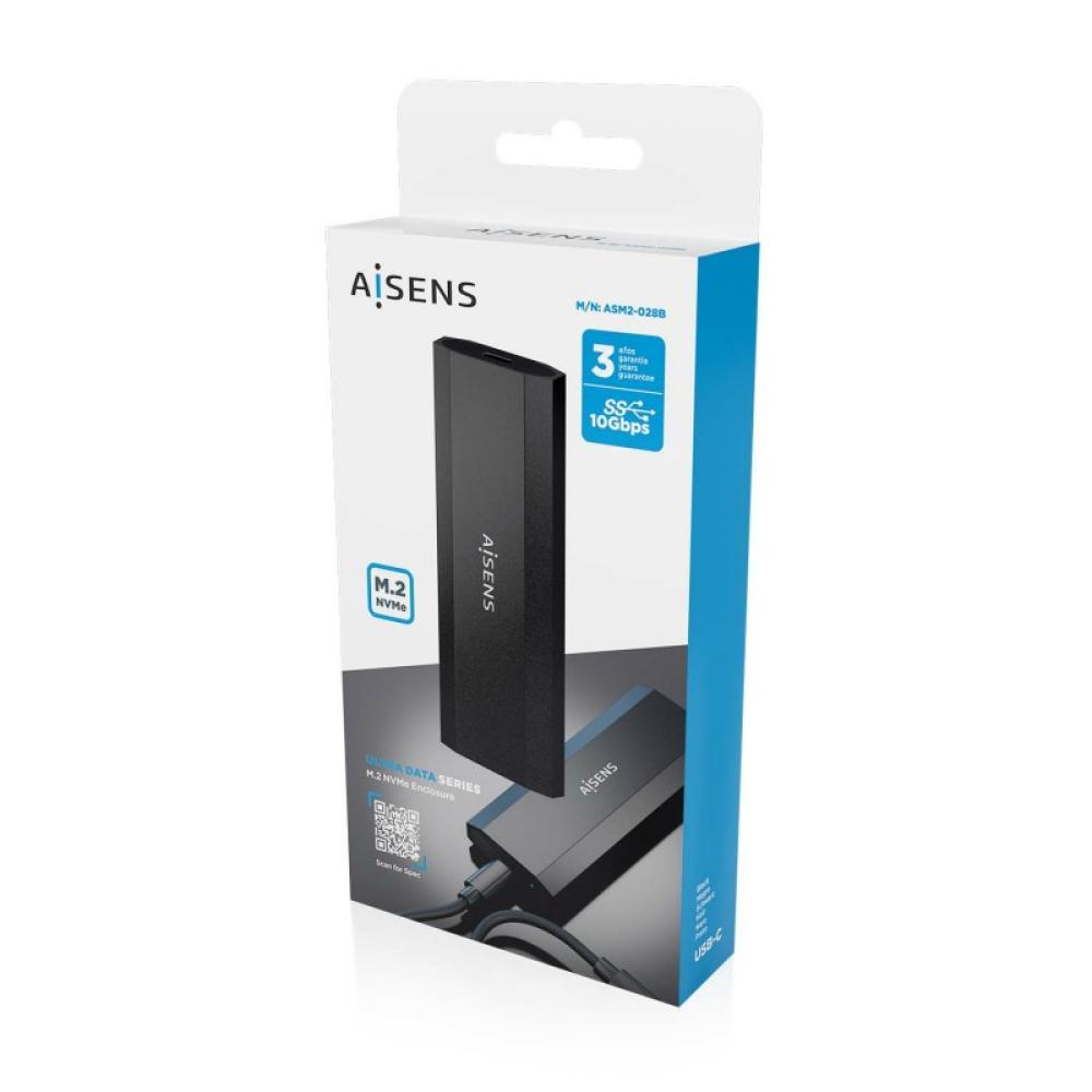 AISENS - Caja Externa M.2 (NGFF) ASM2-028B NVMe a USB3.2 Gen2, Negra
