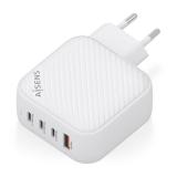 AISENS - Cargador GaN 100W, 3xUSB-C PD3.0 QC4.0, 1xUSB-A QC3.0, Blanco