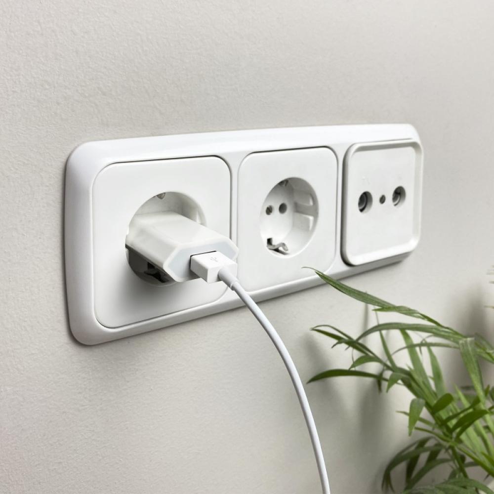 Nanocable - MINI CARGADOR USB PARA IPOD IPHONE,5V-1A, BLANCO