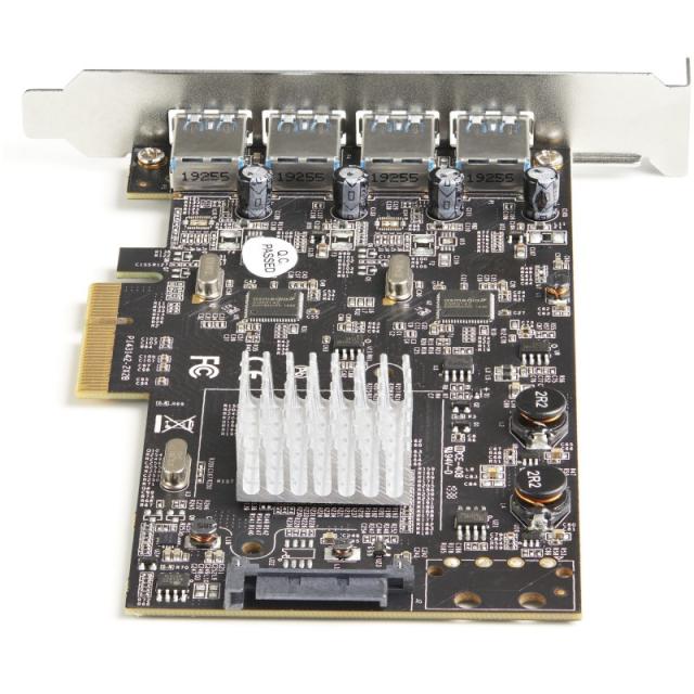 StarTech.com - Tarjeta PCIe de 4 Puertos USB-A - Tarjeta PCI Express de Expansión USB Tipo A 3.2 Gen 2 de 10Gb con 2 Controlador