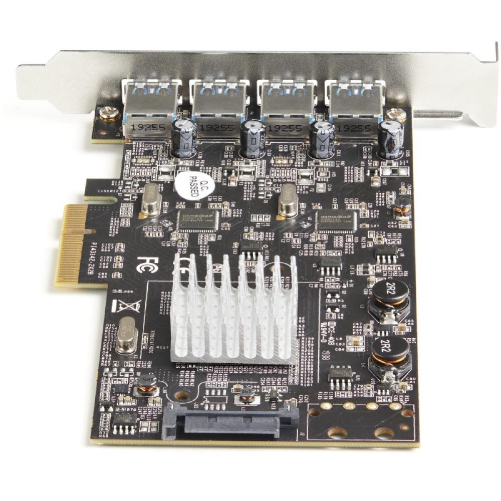 StarTech.com - Tarjeta PCIe de 4 Puertos USB-A - Tarjeta PCI Express de Expansión USB Tipo A 3.2 Gen 2 de 10Gb con 2 Controlador