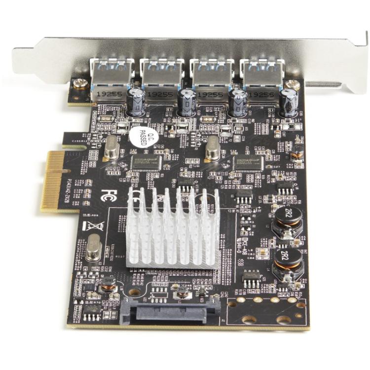 StarTech.com - Tarjeta PCIe de 4 Puertos USB-A - Tarjeta PCI Express de Expansión USB Tipo A 3.2 Gen 2 de 10Gb con 2 Controlador
