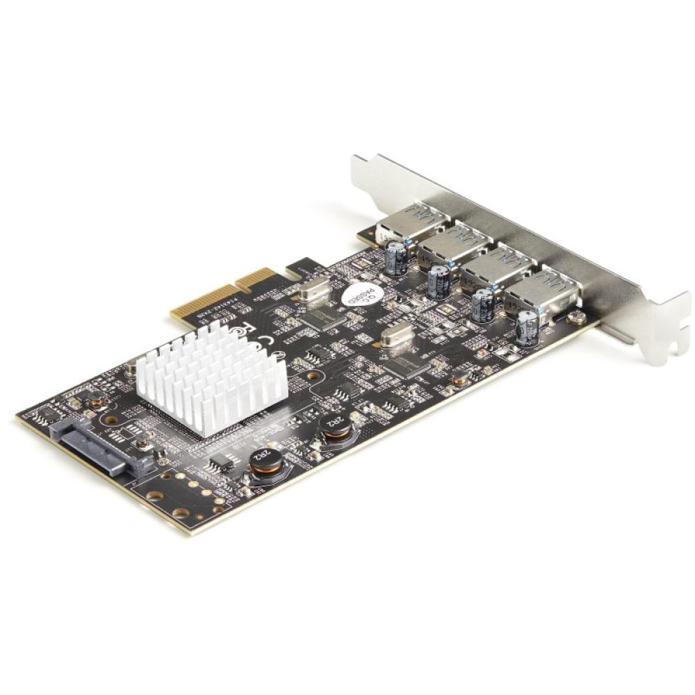 StarTech.com - Tarjeta PCIe de 4 Puertos USB-A - Tarjeta PCI Express de Expansión USB Tipo A 3.2 Gen 2 de 10Gb con 2 Controlador