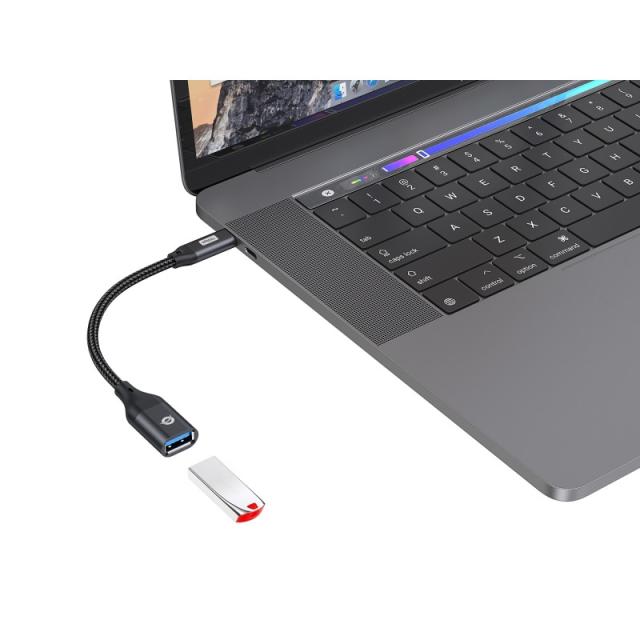 Conceptronic - ABBY18B cambiador de género para cable USB-C USB-A Negro