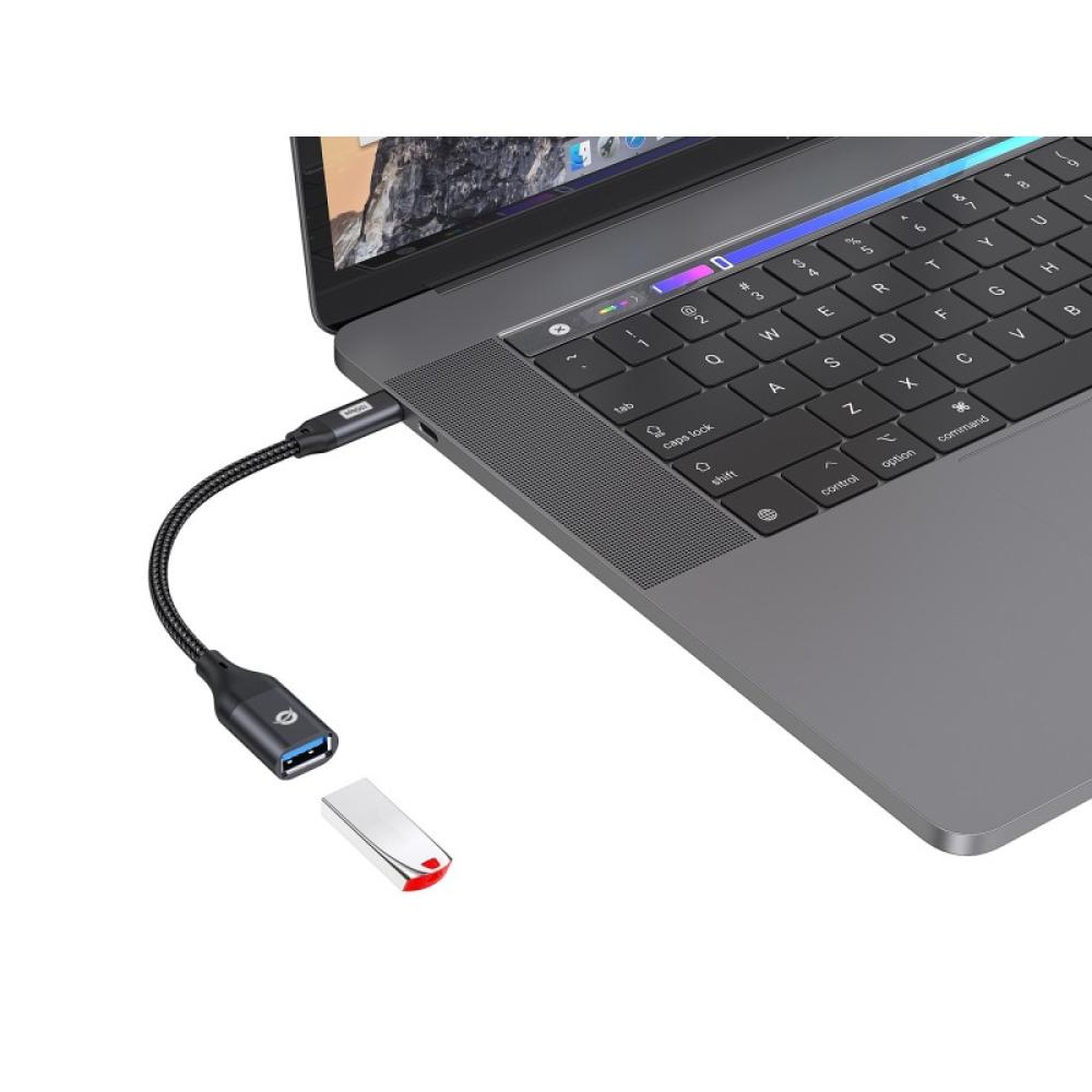Conceptronic - ABBY18B cambiador de género para cable USB-C USB-A Negro