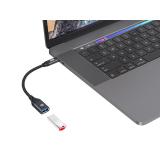 Conceptronic - ABBY18B cambiador de género para cable USB-C USB-A Negro