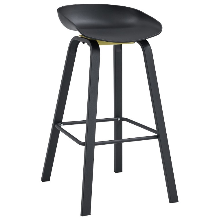 Taburete DANTE NEW (SU), metal negro, polipropileno negro