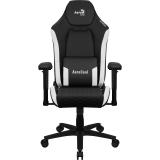 Aerocool - CROWNBW Blanco, Silla Gaming Ergonómica, Cojines Ajustables, Cuero Sintético Premium