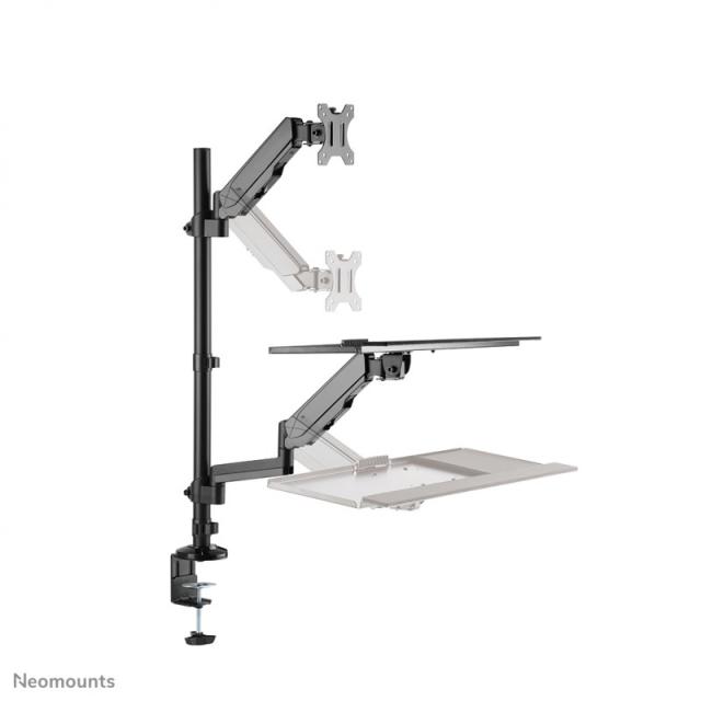 Neomounts - DS90-325BL1 Soporte de sobremesa para puesto de trabajo de pie/sentado 17-32" - resorte de gas
