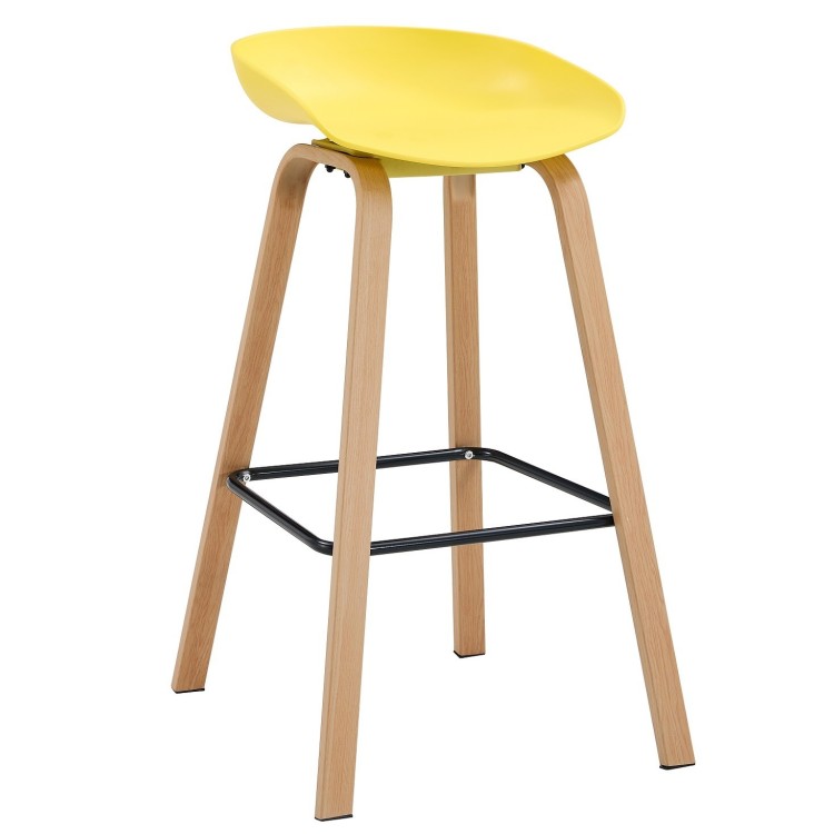 Taburete DANTE NEW (SU), metal, polipropileno amarillo