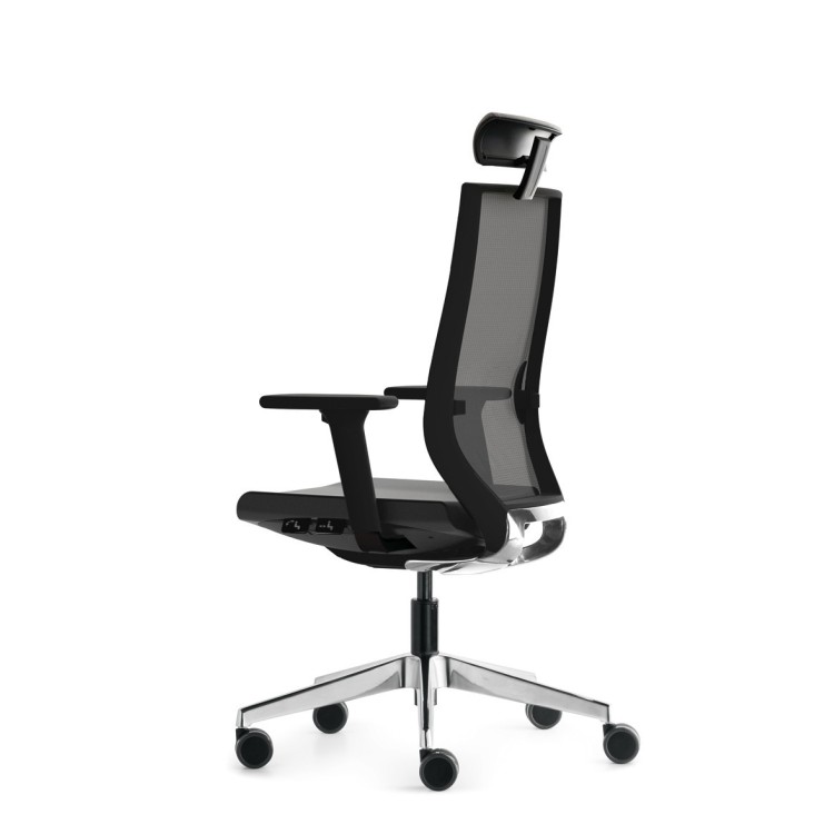 Silla Eben Blanca Respaldo Alto Con Cabezal