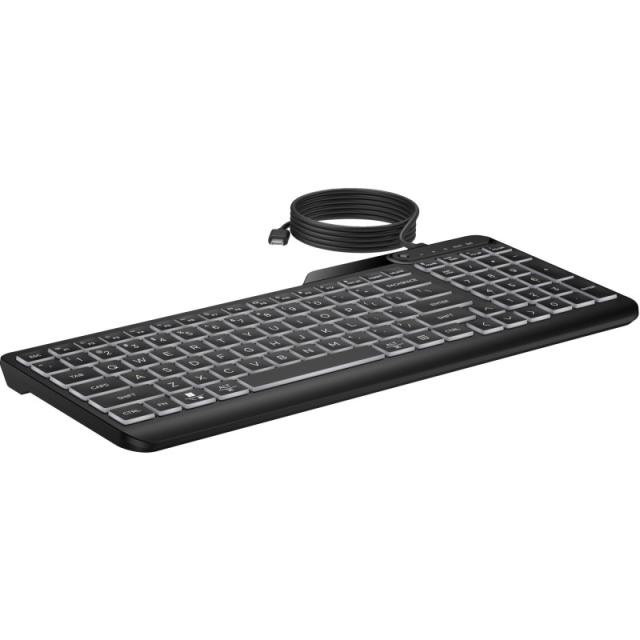 HP - Teclado con cable retroiluminado multidispositivo 405