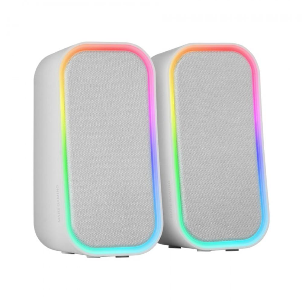 Mars Gaming - MS-OM, Altavoces Gaming 20W, Iluminación Dinámica RGB, Altavoces Bluetooth 5.3 + AUX-IN, Caja de Control d - MSOMW