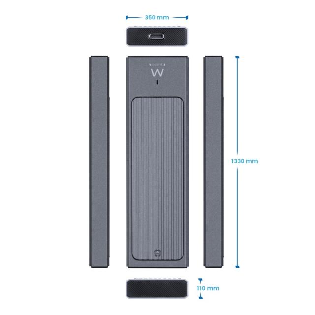 Ewent - EW7022 caja para disco duro externo Caja externa para unidad de estado sólido (SSD) Gris M.2