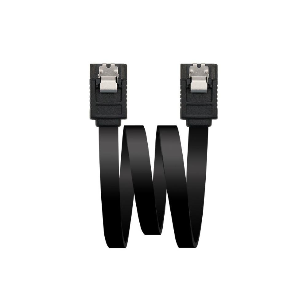 Nanocable - CABLE SATA III DATOS 6G CON ANCLAJES, NEGRO, 0.5 M