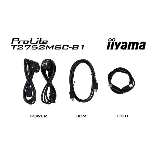 iiyama - ProLite T2752MSC-B1 pantalla para PC 68,6 cm (27") 1920 x 1080 Pixeles Full HD LED Pantalla táctil Negro