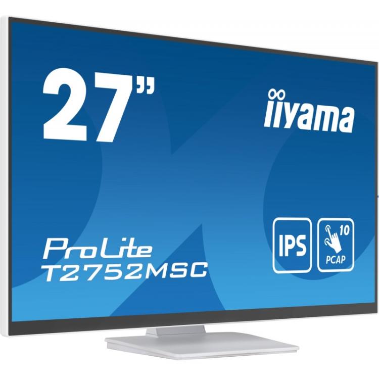 iiyama - ProLite T2752MSC-W1 pantalla para PC 68,6 cm (27") 1920 x 1080 Pixeles Full HD LED Pantalla táctil Blanco