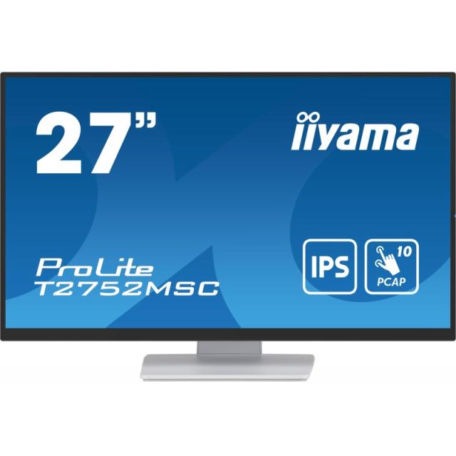 iiyama - ProLite T2752MSC-W1 pantalla para PC 68,6 cm (27") 1920 x 1080 Pixeles Full HD LED Pantalla táctil Blanco