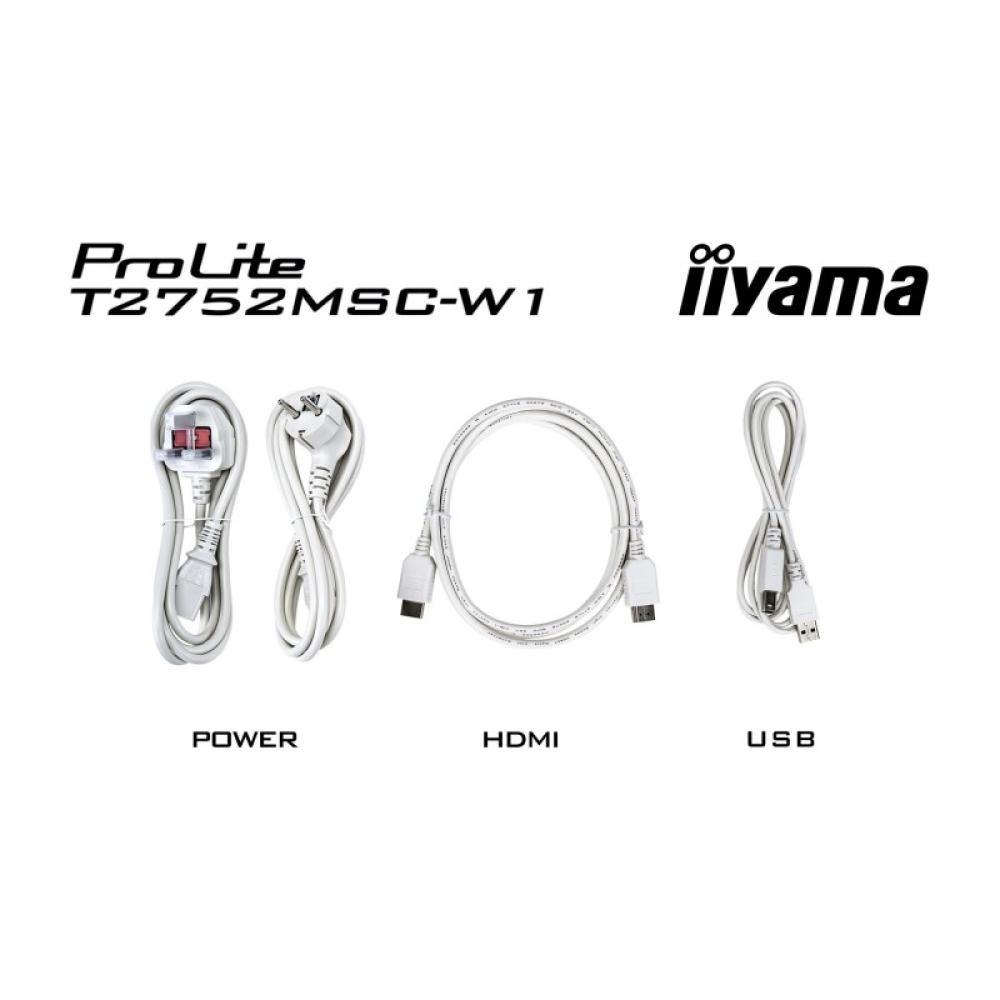 iiyama - ProLite T2752MSC-W1 pantalla para PC 68,6 cm (27") 1920 x 1080 Pixeles Full HD LED Pantalla táctil Blanco