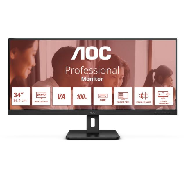 AOC - U34E2M pantalla para PC 86,4 cm (34") 3440 x 1440 Pixeles Wide Quad HD Negro