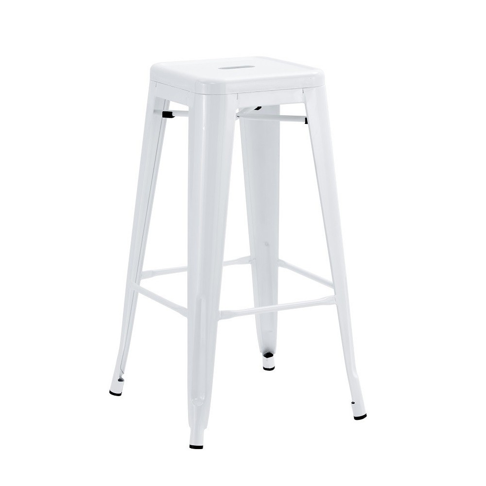 Taburete TOL EK LIMITED, acero, blanco