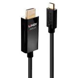 Lindy - 43293 adaptador de cable de vídeo 3 m USB Tipo C HDMI tipo A (Estándar) Negro