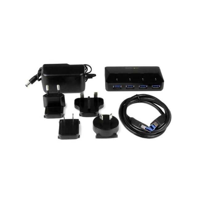 StarTech.com - Concentrador USB 3.0 de 4 Puertos - 5Gbps - Ladrón con Puertos de Carga y Sincronización - Hub con 1 Puerto de 2,
