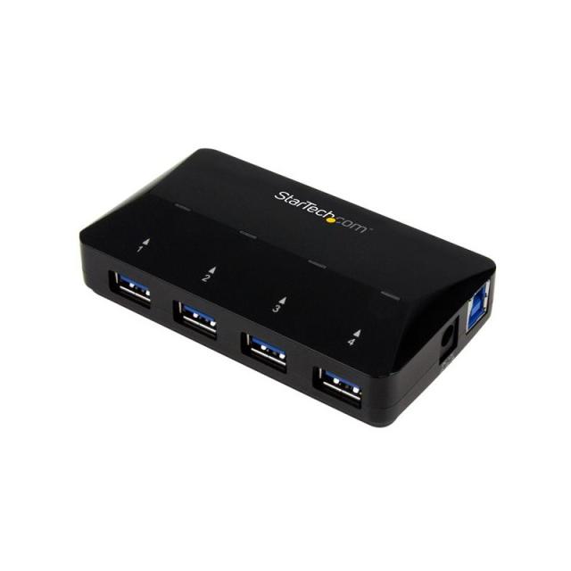 StarTech.com - Concentrador USB 3.0 de 4 Puertos - 5Gbps - Ladrón con Puertos de Carga y Sincronización - Hub con 1 Puerto de 2,