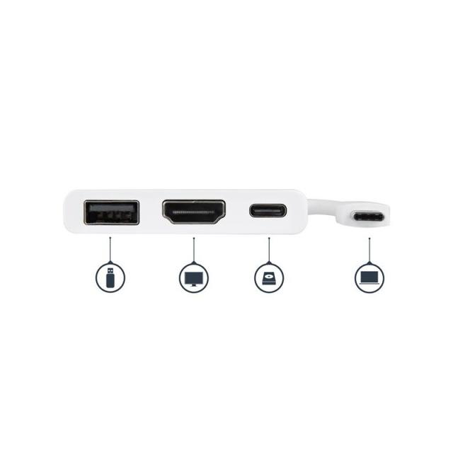 StarTech.com - Adaptador Multipuertos USB-C con HDMI - Puerto USB 3.0 - PD de 60W - Blanco