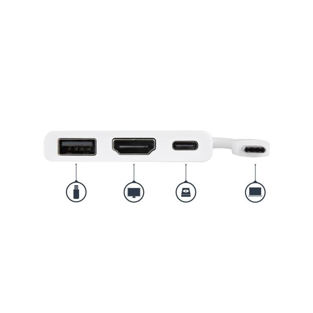 StarTech.com - Adaptador Multipuertos USB-C con HDMI - Puerto USB 3.0 - PD de 60W - Blanco