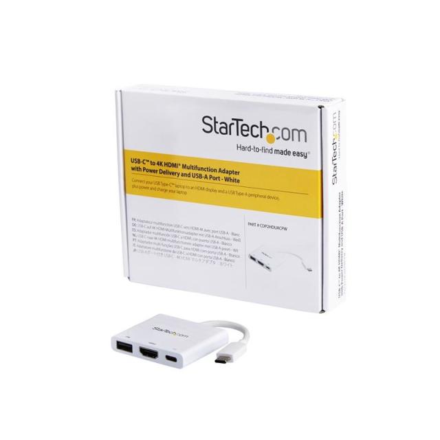 StarTech.com - Adaptador Multipuertos USB-C con HDMI - Puerto USB 3.0 - PD de 60W - Blanco