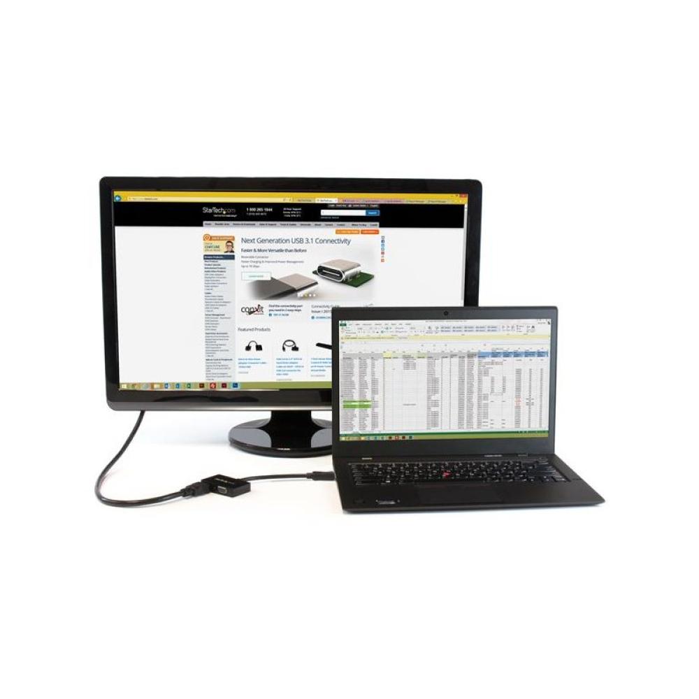 StarTech.com - Adaptador DP de Audio/Vídeo para Viajes - Conversor DisplayPort a HDMI o VGA - 1920x1200 1080p