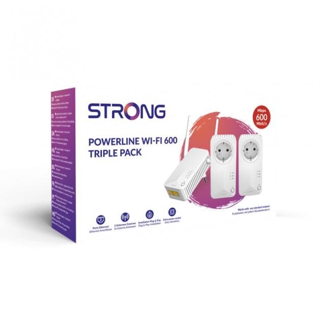 Strong - Powerline WiFi 600 Triple Pack V2 600 Mbit/s Ethernet Blanco 3 pieza(s)