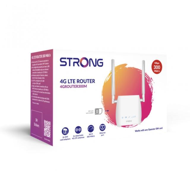 Strong - 300M router inalámbrico Ethernet rápido Banda única (2,4 GHz) 4G Blanco