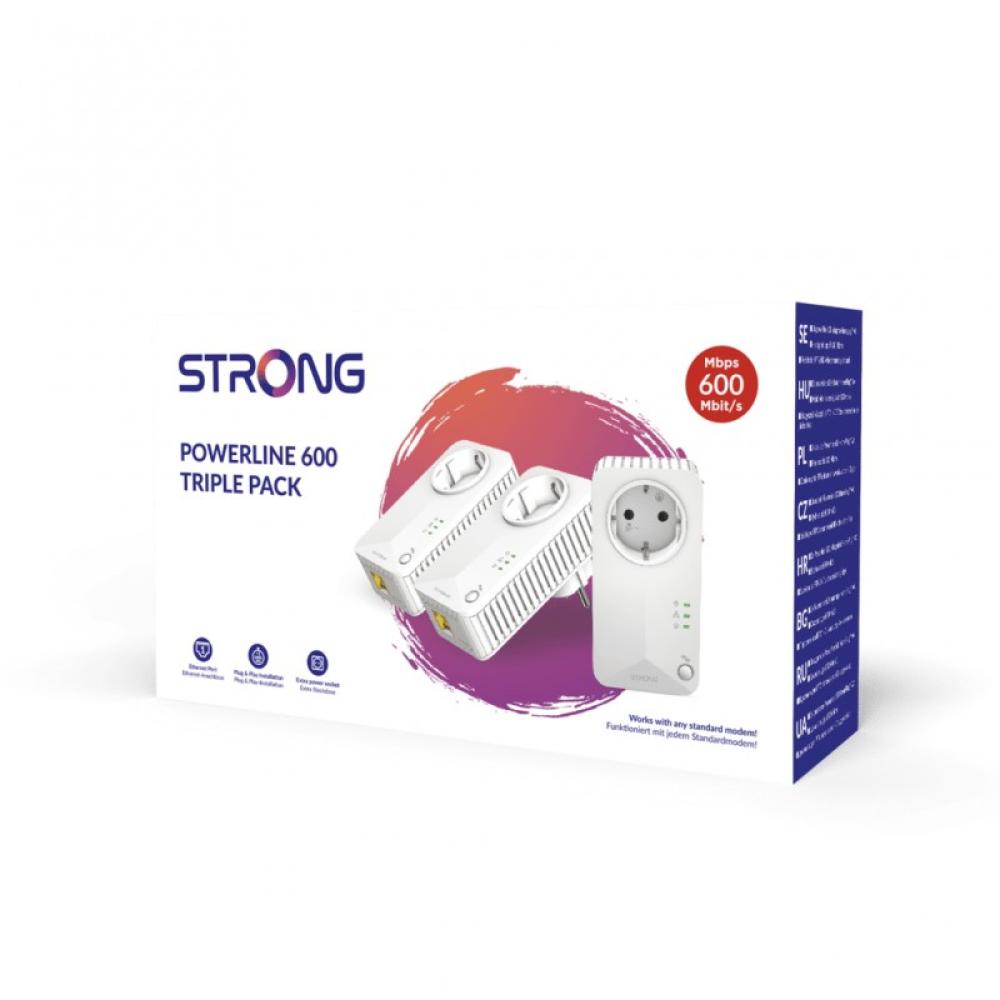 Strong - Powerline 600 Triple Pack EU V2 600 Mbit/s Ethernet Blanco 3 pieza(s)