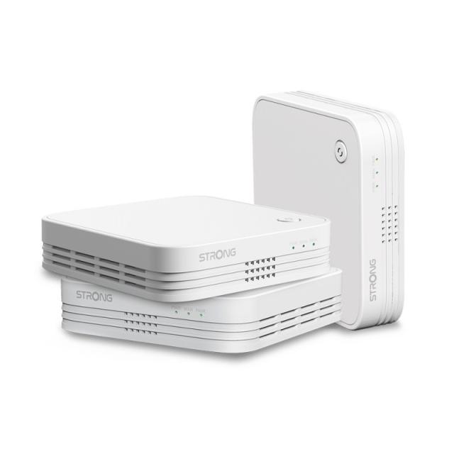 Strong - WI-FI MESH HOME TRIO PACK 1200 Doble banda (2,4 GHz / 5 GHz) Wi-Fi 5 (802.11ac) Blanco 3 Interno