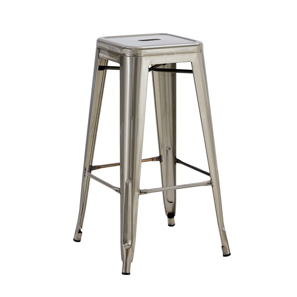 Taburete TOL EK BRUSHED, acero, plata