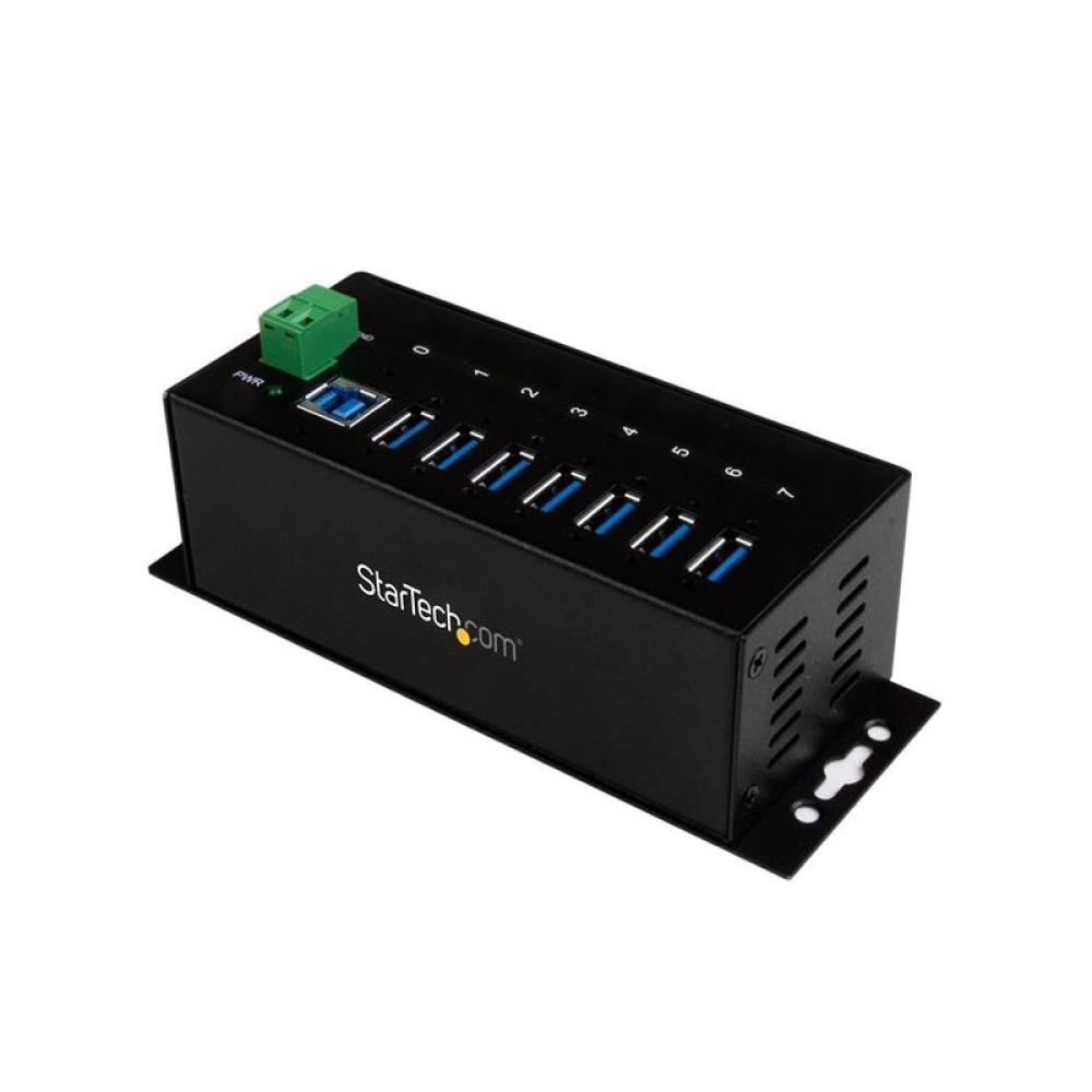 StarTech.com - Hub Concentrador USB 3.0 de 7 Puertos - 5Gbps - Ladrón USB Industrial de Metal con Protección ESD y Protección de