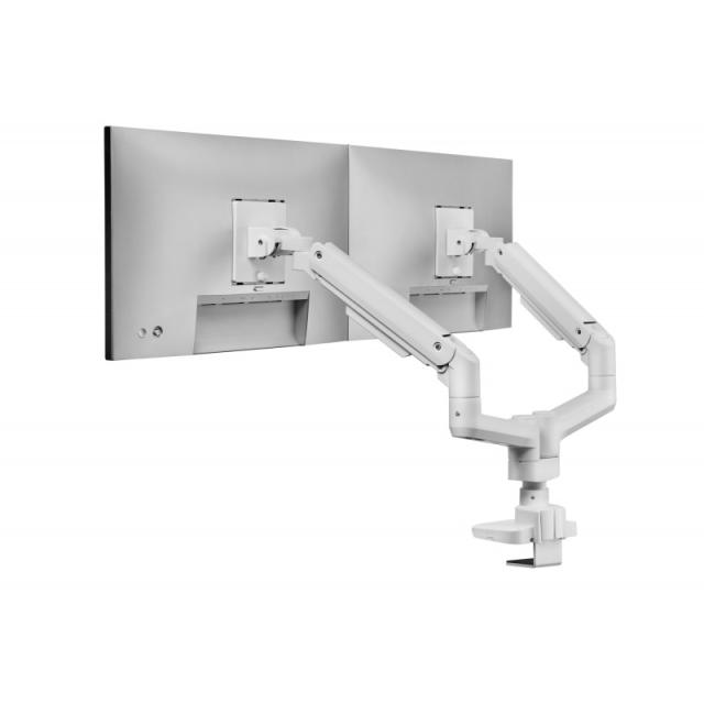 Equip - Soporte de escritorio para monitor doble de 17«-35», blanco