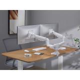 Equip - Soporte de escritorio para monitor doble de 17«-35», blanco