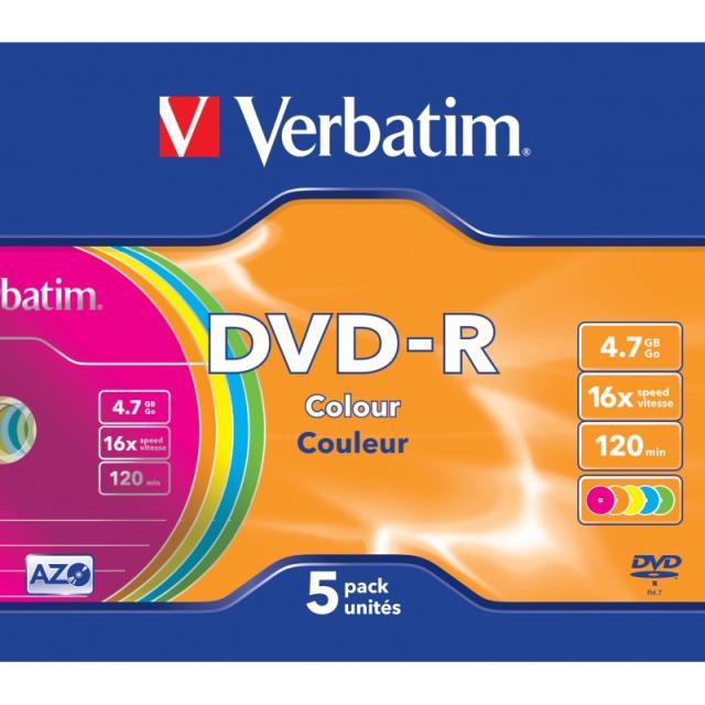 Verbatim - DVD-R Colour 4,7 GB 5 pieza(s)